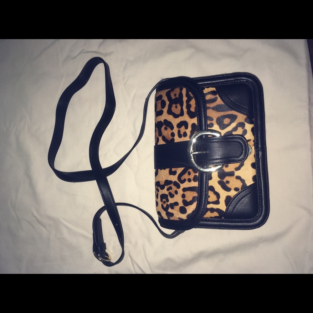 Topshop leopard print crossbody bag